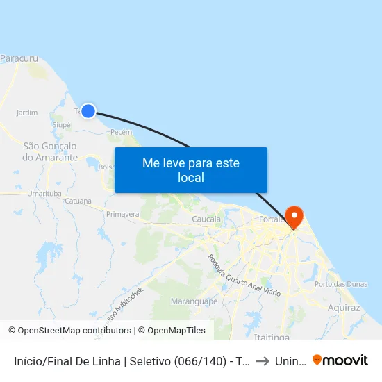 Início/Final De Linha | Seletivo (066/140) - Taíba to Uninta map
