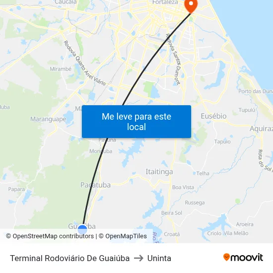 Terminal Rodoviário De Guaiúba to Uninta map