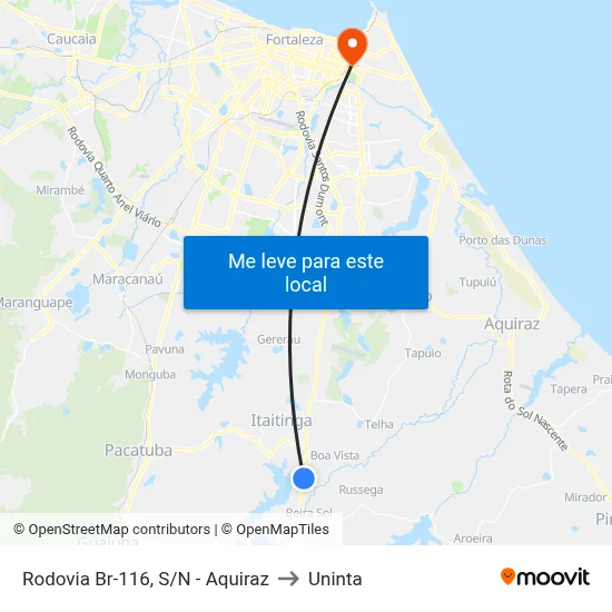 Rodovia Br-116, S/N - Aquiraz to Uninta map