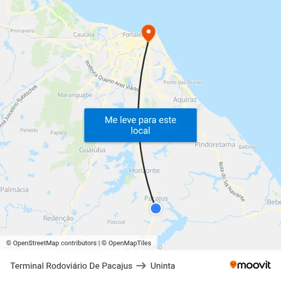 Terminal Rodoviário De Pacajus to Uninta map