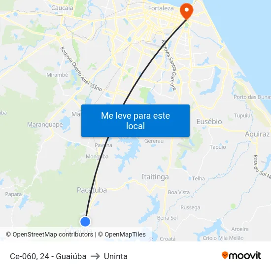 Ce-060, 24 - Guaiúba to Uninta map
