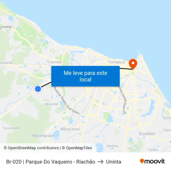 Br-020 | Parque Do Vaqueiro - Riachão to Uninta map