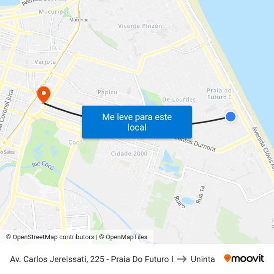 Av. Carlos Jereissati, 225 - Praia Do Futuro I to Uninta map