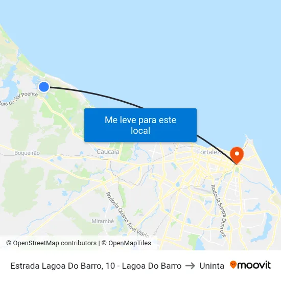 Estrada Lagoa Do Barro, 10 - Lagoa Do Barro to Uninta map