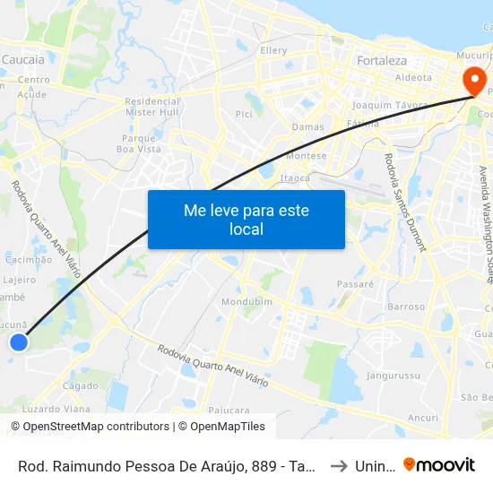 Rod. Raimundo Pessoa De Araújo, 889 - Taquara to Uninta map