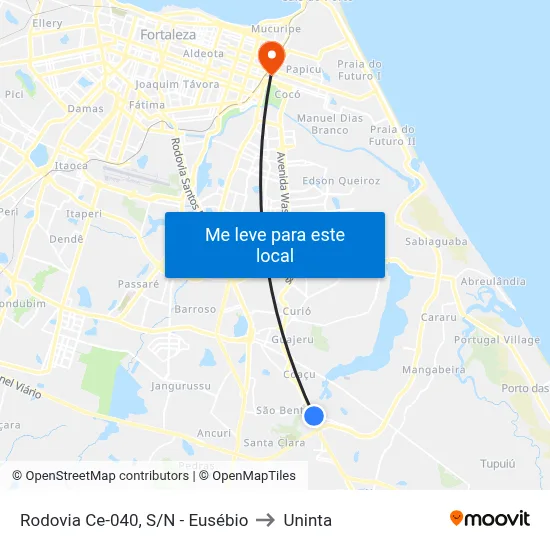 Rodovia Ce-040, S/N - Eusébio to Uninta map