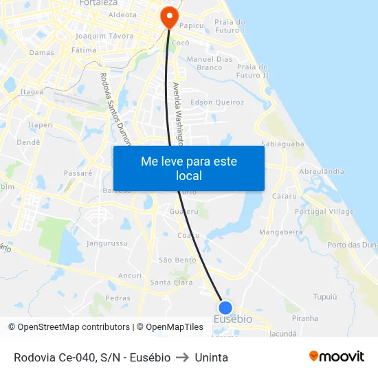 Rodovia Ce-040, S/N - Eusébio to Uninta map
