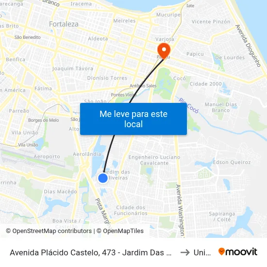 Avenida Plácido Castelo, 473 - Jardim Das Oliveiras to Uninta map