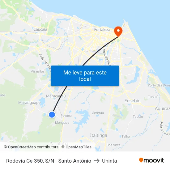 Rodovia Ce-350, S/N - Santo Antônio to Uninta map