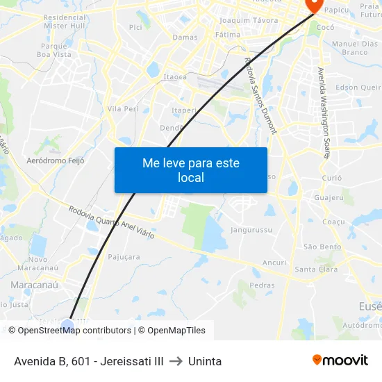 Avenida B, 601 - Jereissati III to Uninta map