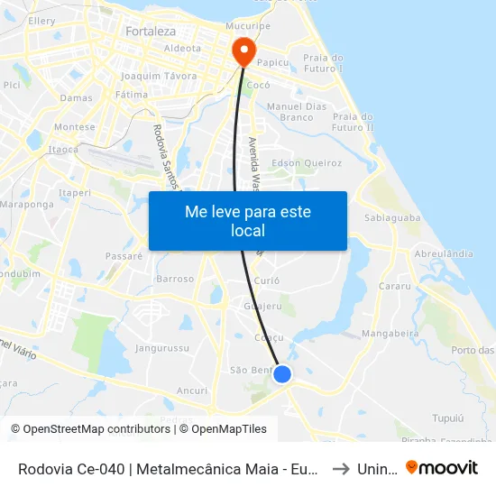 Rodovia Ce-040 | Metalmecânica Maia - Eusébio to Uninta map