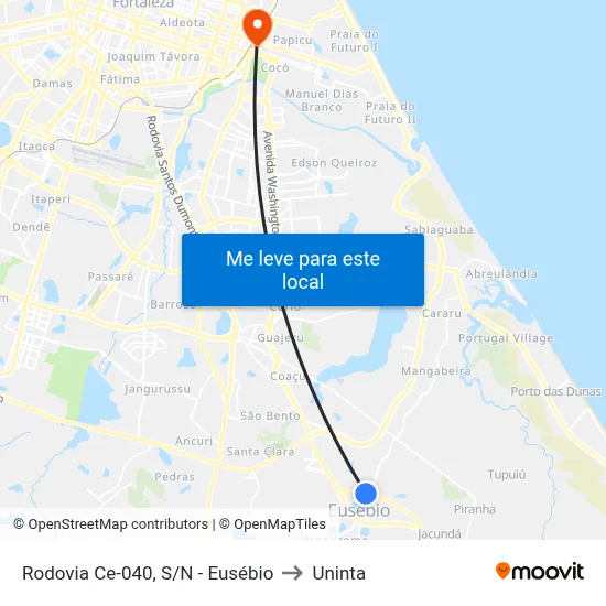 Rodovia Ce-040, S/N - Eusébio to Uninta map