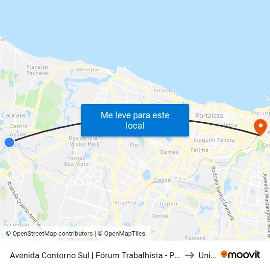 Avenida Contorno Sul | Fórum Trabalhista - Planalto Caucaia to Uninta map