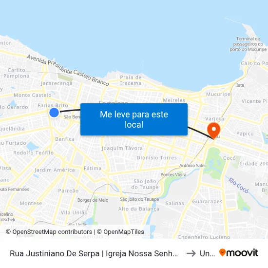 Rua Justiniano De Serpa | Igreja Nossa Senhora Das Dores - Farias Brito to Uninta map