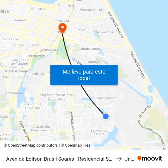 Avenida Edilson Brasil Soares | Residencial San Pedro - Sapiranga to Uninta map