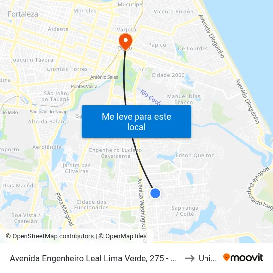 Avenida Engenheiro Leal Lima Verde, 275 - Sapiranga to Uninta map