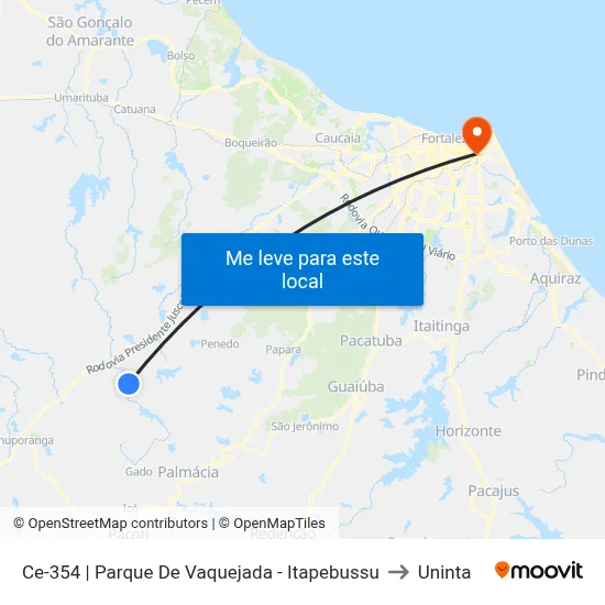Ce-354 | Parque De Vaquejada - Itapebussu to Uninta map