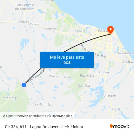 Ce-354, 611 - Lagoa Do Juvenal to Uninta map