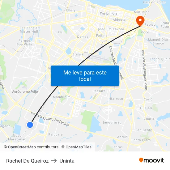 Rachel De Queiroz to Uninta map