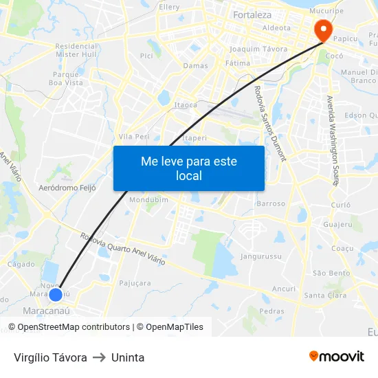 Virgílio Távora to Uninta map