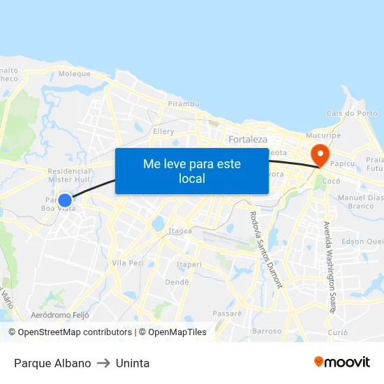 Parque Albano to Uninta map