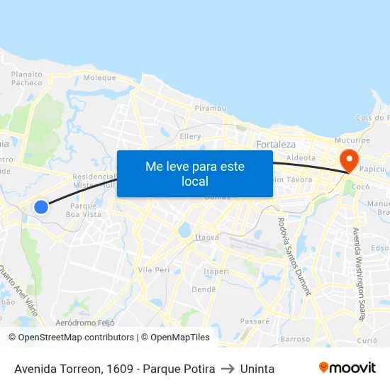 Avenida Torreon, 1609 - Parque Potira to Uninta map