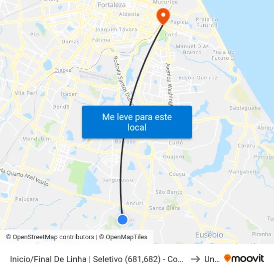 Inicio/Final De Linha | Seletivo (681,682) - Conj. Alameda Das Palmeiras to Uninta map