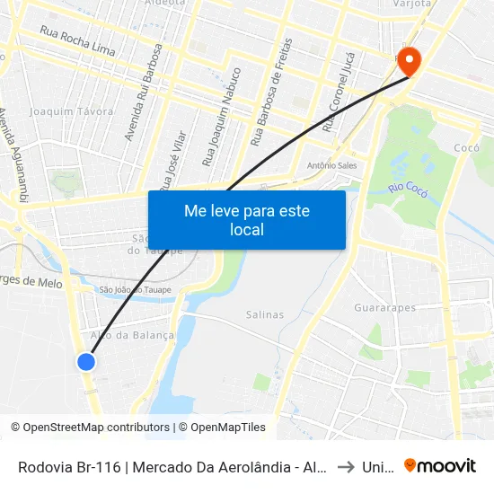 Rodovia Br-116 | Mercado Da Aerolândia - Alto Da Balança to Uninta map