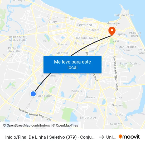 Início/Final De Linha | Seletivo (379) - Conjunto Esperança to Uninta map
