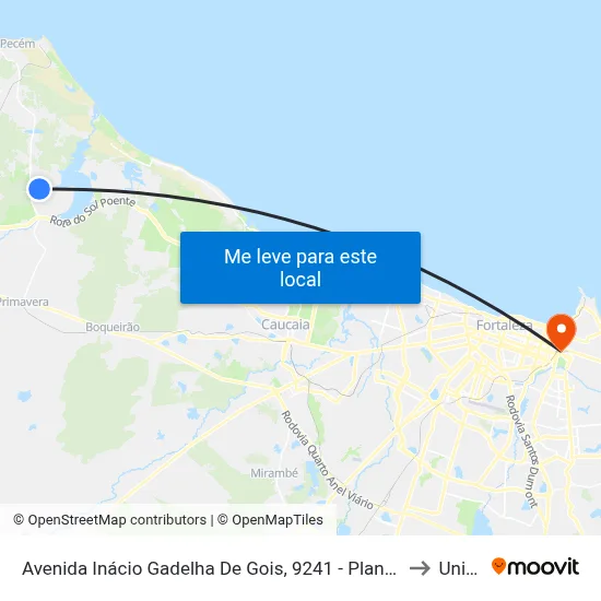 Avenida Inácio Gadelha De Gois, 9241 - Planalto Cauípe to Uninta map
