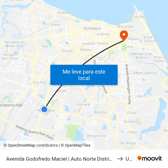 Avenida Godofredo Maciel | Auto Norte Distribuidora De Peças- Mondubim to Uninta map