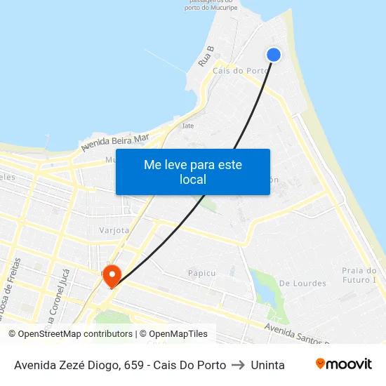 Avenida Zezé Diogo, 659 - Cais Do Porto to Uninta map