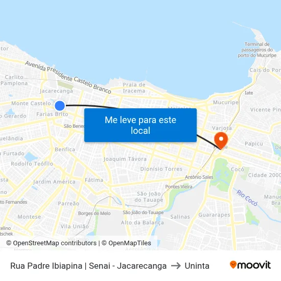 Rua Padre Ibiapina | Senai - Jacarecanga to Uninta map