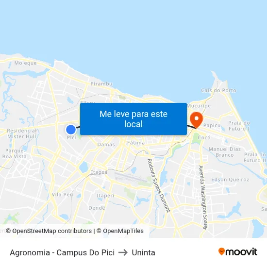 Agronomia - Campus Do Pici to Uninta map