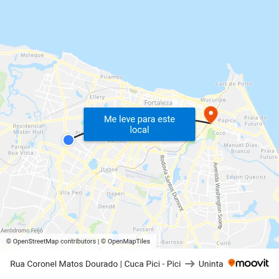Rua Coronel Matos Dourado | Cuca Pici - Pici to Uninta map