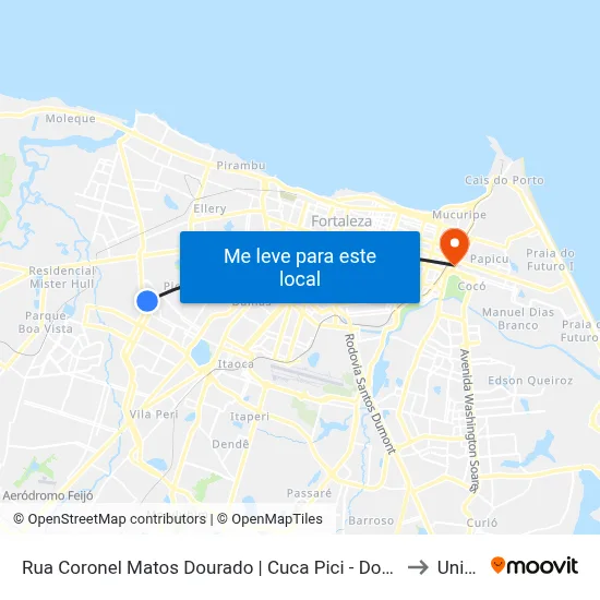 Rua Coronel Matos Dourado | Cuca Pici - Dom Lustosa to Uninta map