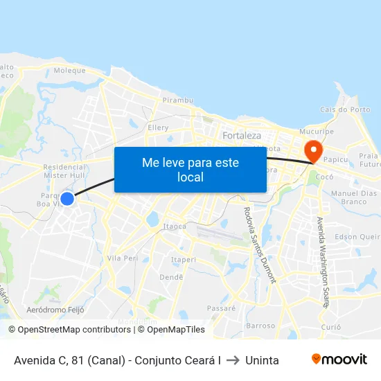 Avenida C, 81 (Canal) - Conjunto Ceará I to Uninta map