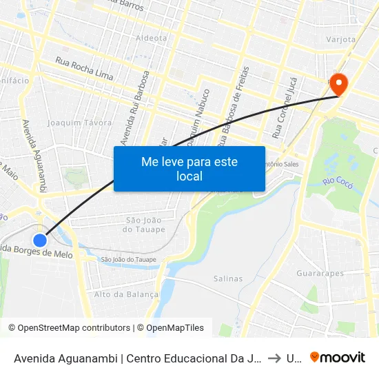 Avenida Aguanambi | Centro Educacional Da Juventude Padre João Piamarta - Aeroporto to Uninta map