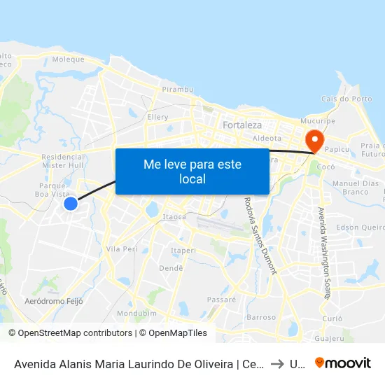 Avenida Alanis Maria Laurindo De Oliveira | Centro Social Urbano - Conjunto Ceará I to Uninta map
