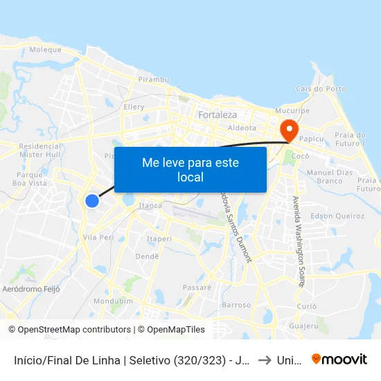 Início/Final De Linha | Seletivo (320/323) - João XXIII to Uninta map