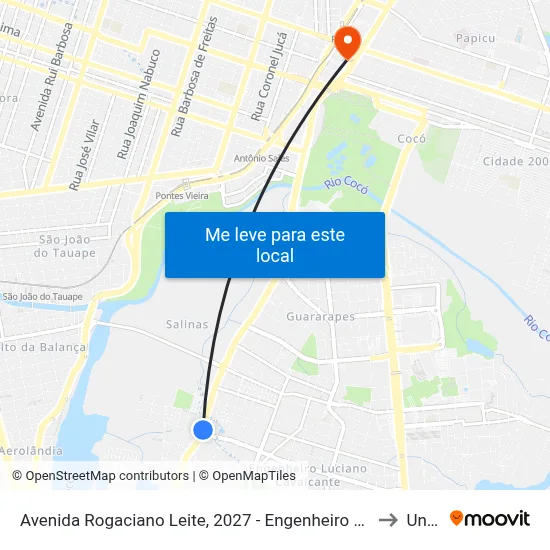 Avenida Rogaciano Leite, 2027 - Engenheiro Luciano Cavalcante to Uninta map