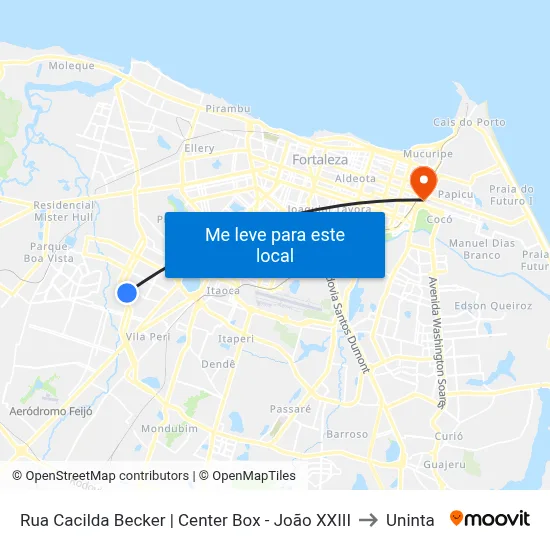 Rua Cacilda Becker | Center Box - João XXIII to Uninta map