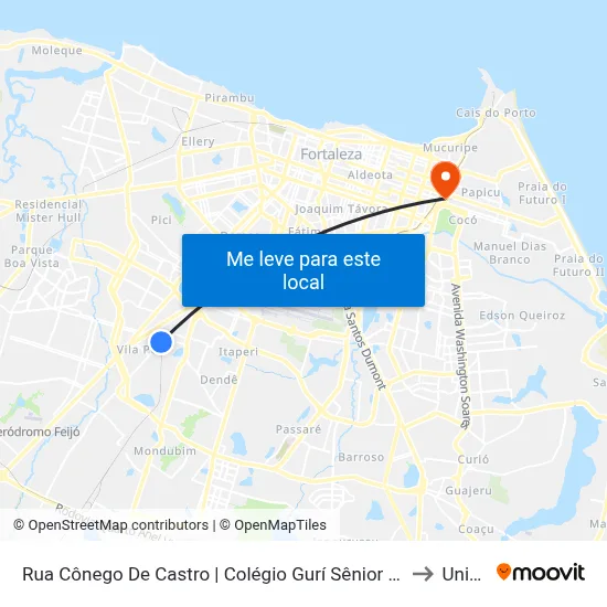 Rua Cônego De Castro | Colégio Gurí Sênior - Vila Pery to Uninta map