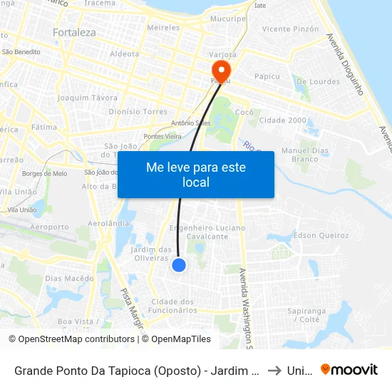 Grande Ponto Da Tapioca (Oposto) - Jardim Das Oliveiras to Uninta map
