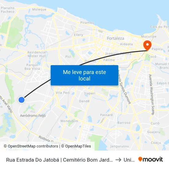 Rua Estrada Do Jatobá | Cemitério Bom Jardim - Siqueira to Uninta map