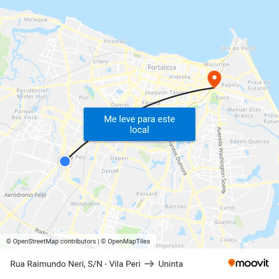 Rua Raimundo Neri, S/N - Vila Peri to Uninta map