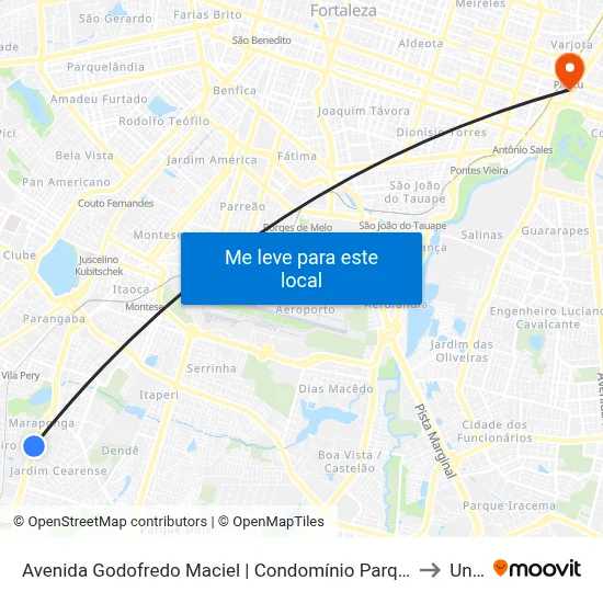 Avenida Godofredo Maciel | Condomínio Parque Das Flores - Maraponga to Uninta map