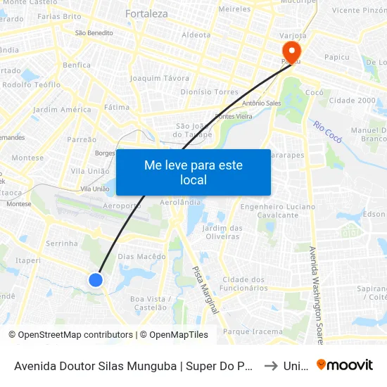 Avenida Doutor Silas Munguba | Super Do Povo - Serrinha to Uninta map