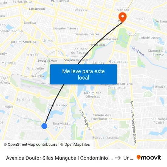 Avenida Doutor Silas Munguba | Condomínio Anhembi - Passaré to Uninta map