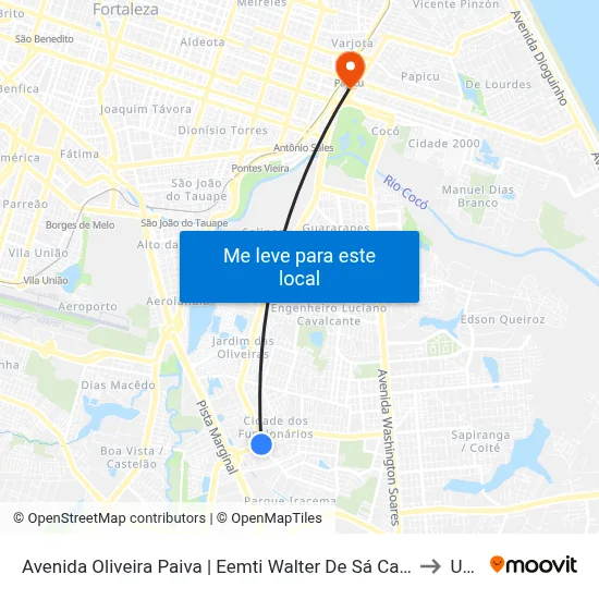 Avenida Oliveira Paiva | Eemti Walter De Sá Cavalcante - Cidade Dos Funcionários to Uninta map